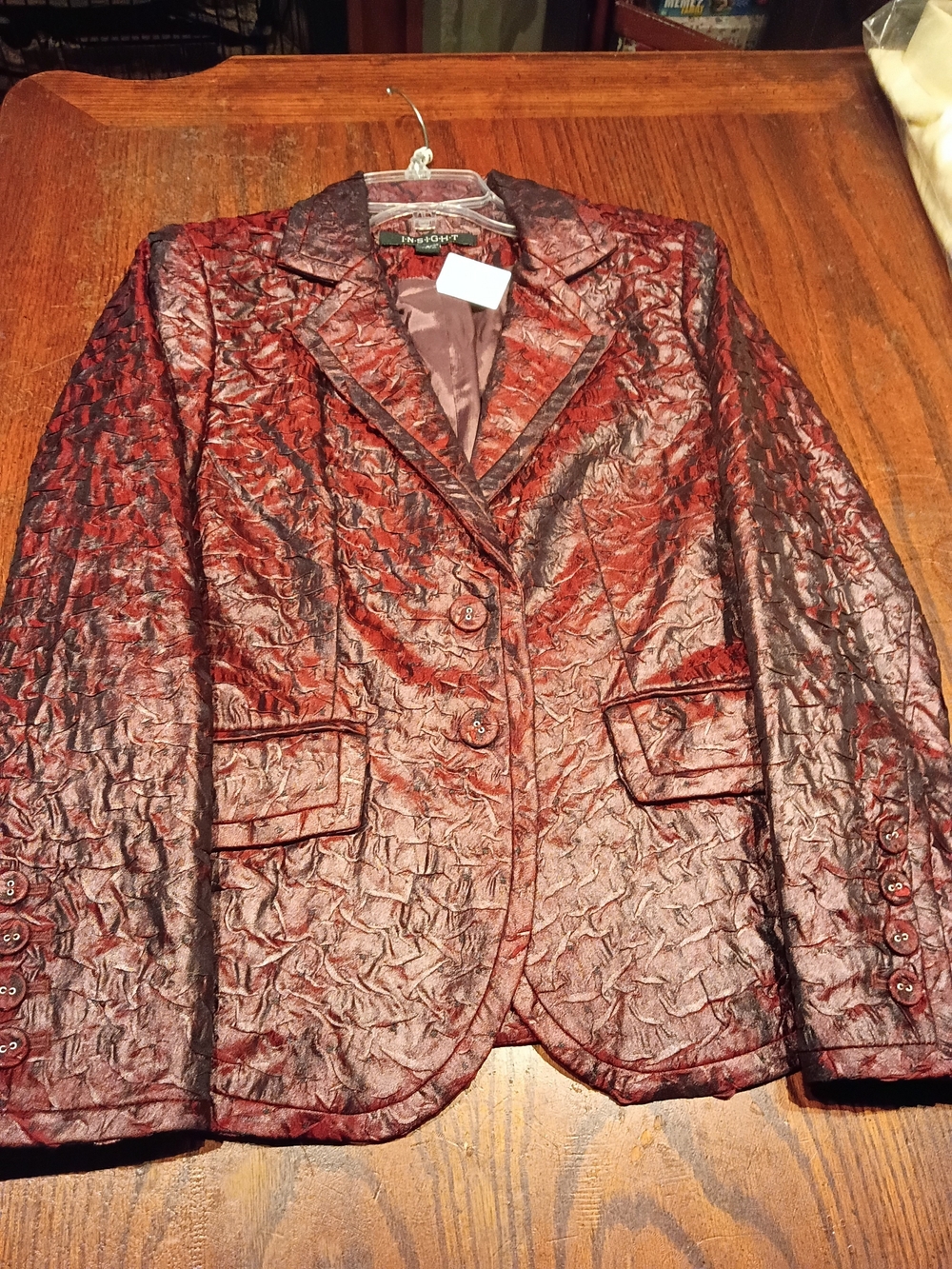 Insight Textured Burgundy Blazer